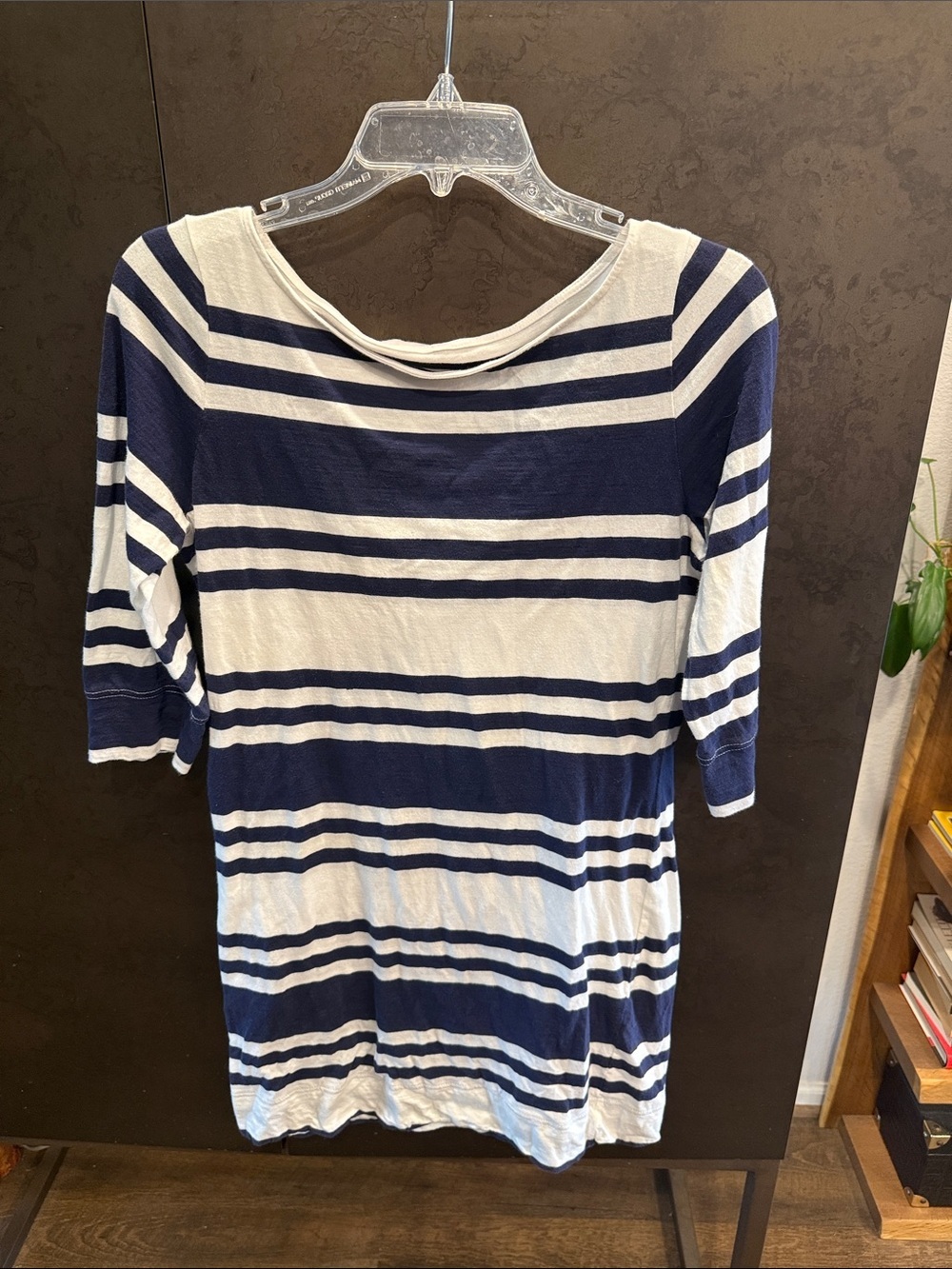 100% Cotton Lilly Pulitzer Navy & White Striped Boatneck Tunic